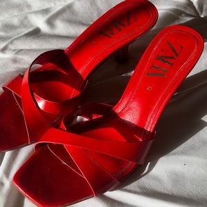 Red ZARA kitten heels!
